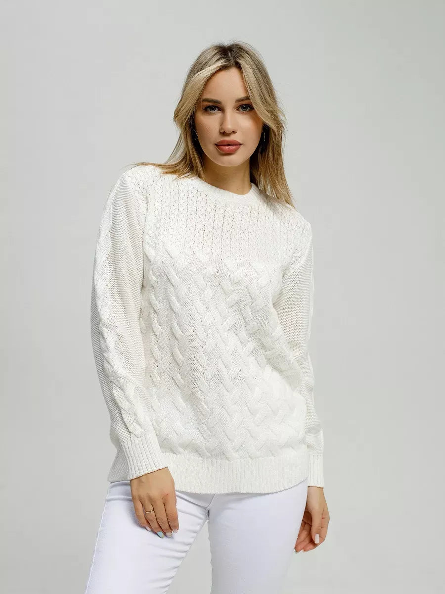 Eden Sweater by Lauven – Elegant white knitwear offering breathable comfort and sophistication.