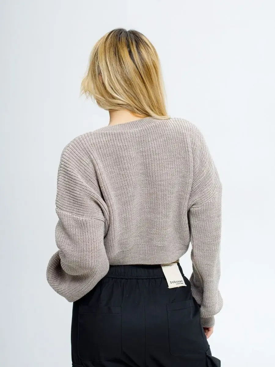 Mocha Pullover by Lauven, featuring a lightweight knit in soft coffee tone, designed for comfort and style.