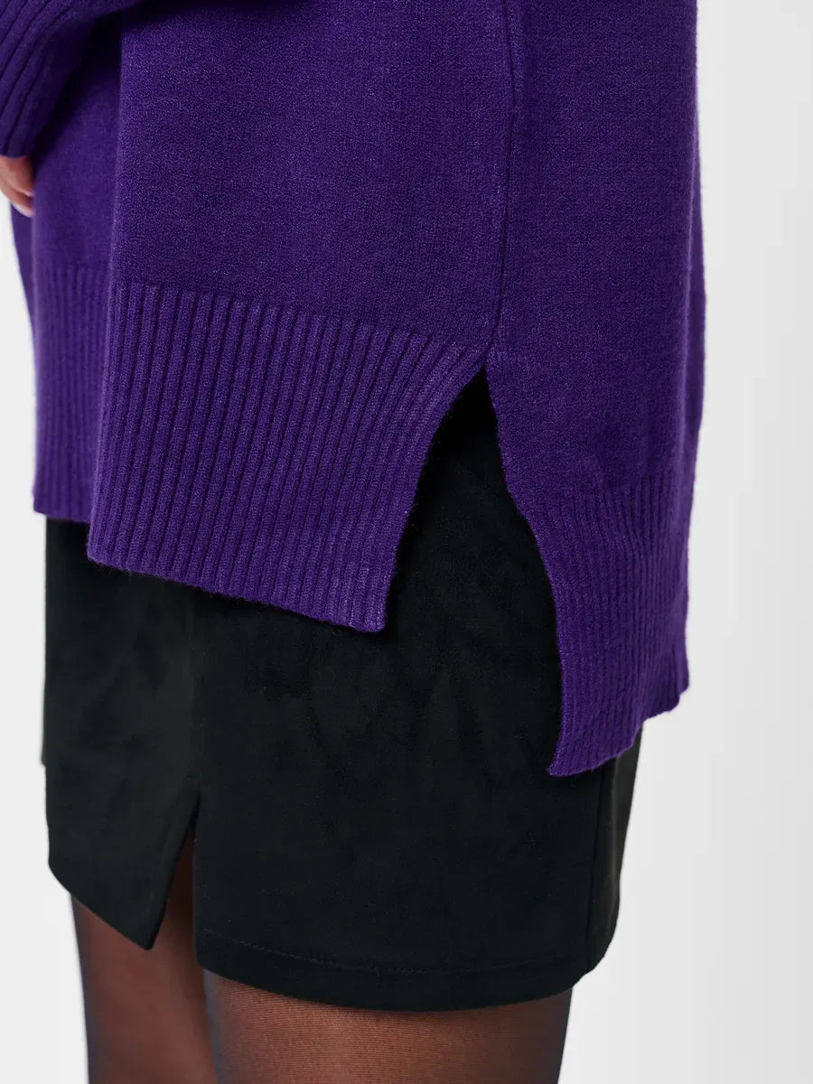 Violet Sweater by Lauven, featuring an oversized fit and high ribbed neckline in luxurious cashmere blend.