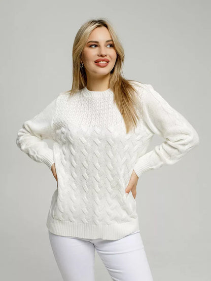 Eden Sweater by Lauven, elegant white knitwear featuring a stylish design and breathable comfort for everyday wear.
