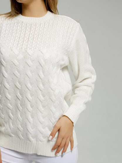 Eden Sweater by Lauven - Elegant white knitwear designed for comfort and style in everyday wear.