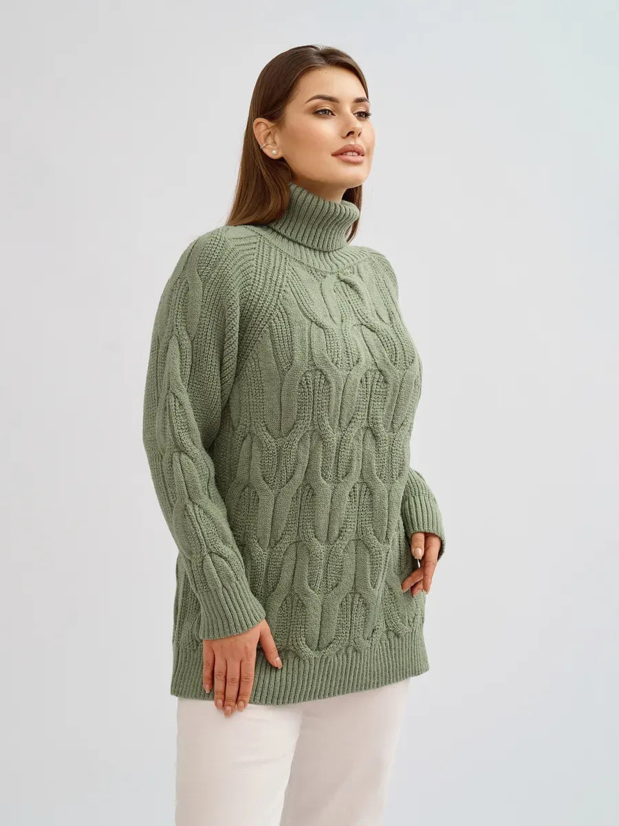 Ivy Sweater by Lauven featuring oversized cable knit and high neck, perfect for stylish layering in colder months.