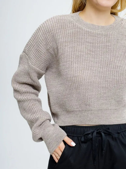 Mocha Pullover by Lauven, lightweight knit in soft coffee tone, perfect for modern women and teens.