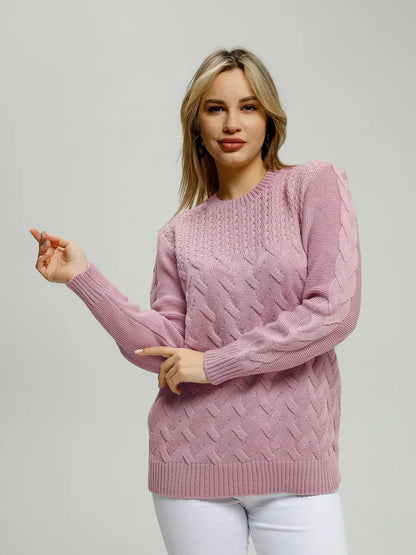 Lyra Sweater by Lauven in soft lilac knit, featuring a chic design and breathable comfort for a stylish look.