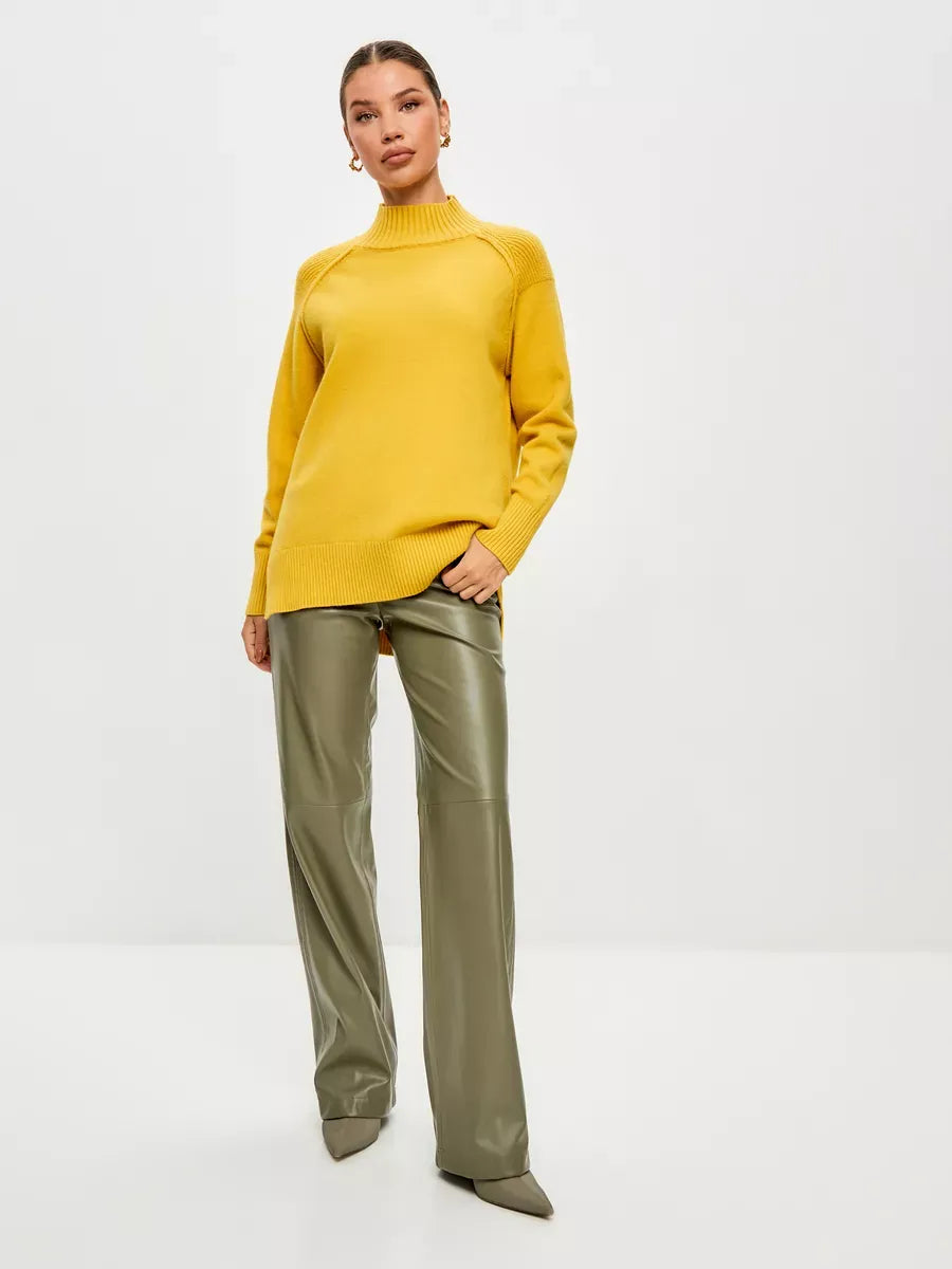 Marigold Sweater by Lauven, oversized cashmere blend with high neck, perfect for modern women's cold-weather fashion.